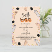 Retro Halloween Ghost Ons kleine Boo-Baby shower Kaart (Staand voorkant)