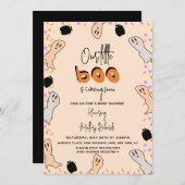 Retro Halloween Ghost Ons kleine Boo-Baby shower Kaart (Voorkant / Achterkant)