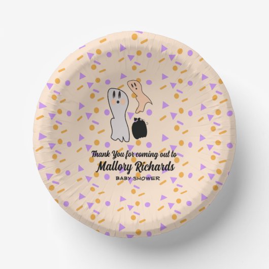 Retro Halloween Ghost Ons kleine Boo-Baby shower Papieren Kommen (Voorkant)