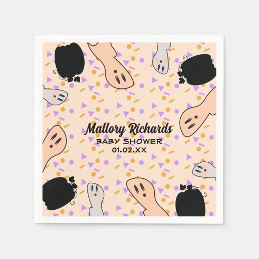 Retro Halloween Ghost Ons kleine Boo-Baby shower Servet (Voorkant)