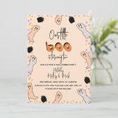 Retro Halloween Ghost Our Little Boo Confetti Kaart (Staand voorkant)