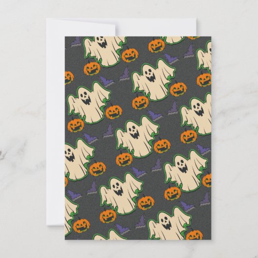 Retro Halloween Ghost Poster stijl party Kaart (Achterkant)