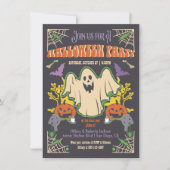 Retro Halloween Ghost Poster stijl party Kaart (Voorkant)