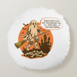 Retro Halloween Ghost Safety - Blijf veilig Rond Kussen