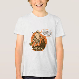 Retro Halloween Ghost Safety - Blijf veilig Tri-Blend Shirt