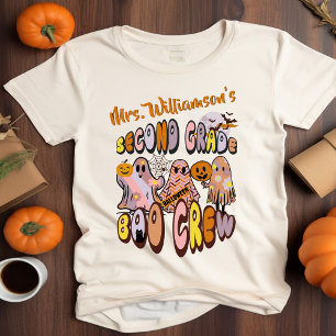 Retro Halloween Ghost tweedeklas leraar naam T-shirt