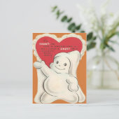 Retro Halloween Ghost Valentijn Kaart (Staand voorkant)