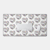 Retro Halloween Ghosts en Pumpkin Hart vorm Bureaumat (Keyboard & Muis)