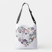 Retro Halloween Ghosts en Pumpkin Hart vorm Crossbody Tas (Achterkant)