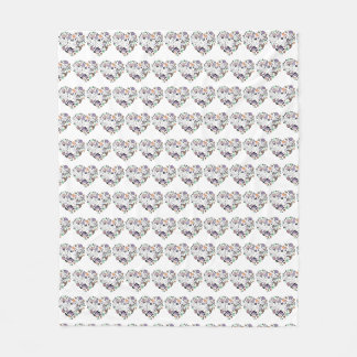 Retro Halloween Ghosts en Pumpkin Hart vorm Fleece Deken