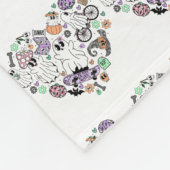 Retro Halloween Ghosts en Pumpkin Hart vorm Fleece Deken (Hoek)