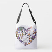 Retro Halloween Ghosts met Roller Blades Crossbody Tas (Achterkant)