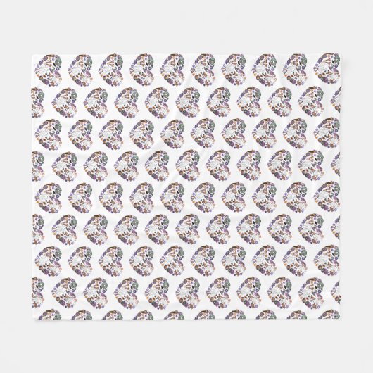 Retro Halloween Ghosts met Roller Blades Fleece Deken (Voorkant (Horizontaal))