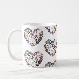 Retro Halloween Ghosts met Roller Blades Koffiemok