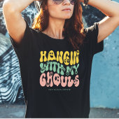 Retro Halloween Ghouls Aangepaste Naam | Groen Roz T-shirt