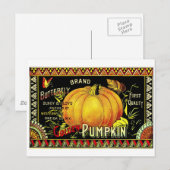 Retro  Halloween Golden Pumpkin Briefkaart (Voorkant / Achterkant)