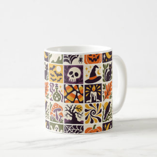Retro Halloween Griezelsymbolen Koffiemok