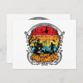 Retro Halloween - Halloween Feestdagenkaart (Voorkant / Achterkant)