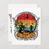 Retro  Halloween -  Halloween Informatiekaartje (Voorkant / Achterkant)