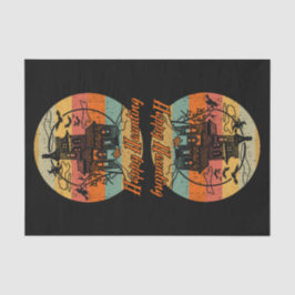 Retro Halloween Happy Haunting Haunting House Tissuepapier