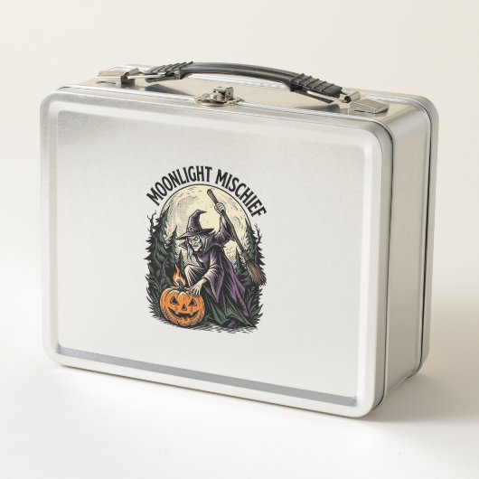 Retro Halloween Heks Maneschijn Ondeugend Grafisch (Voorkant)