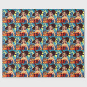 Retro halloween Heks Pin-up Cadeaupapier (Vlak)