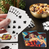 Retro halloween Heks Pin-up Pokerkaarten (Insitu)