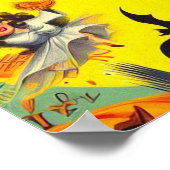 Retro Halloween Heks Pin-up Poster (Hoek)