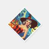 Retro halloween Heks Pin-up Servet (Hoek)