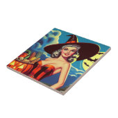 Retro halloween Heks Pin-up Tegeltje (Zijkant)
