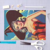 Retro halloween Heks Pin-up Tissuepapier (Craft)