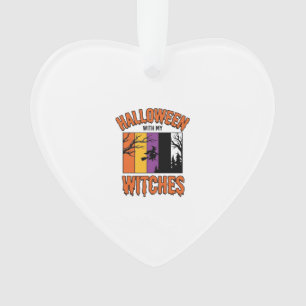 Retro Halloween Heksen Heks Bezems T-Shirt Desi Ornament
