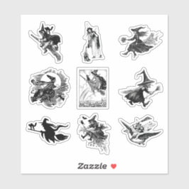  Retro Halloween Heksen Scrapbooking Set Sticker