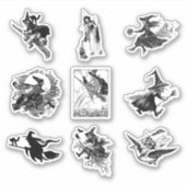 Retro Halloween Heksen Scrapbooking Set Sticker (Voorkant)