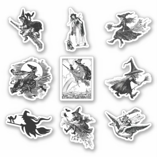 Retro Halloween Heksen Scrapbooking Set Sticker (Voorkant)