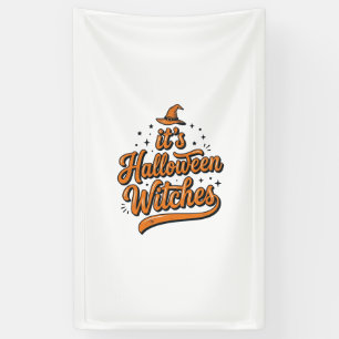 Retro Halloween Heksen Typography T-shirt Ontwerp_ Spandoek