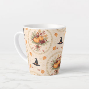 Retro Halloween Herfst Pompoen Bessen Krans Latte Mok