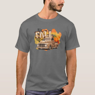 Retro Halloween Het is Herfst Y'all Pumpkin Truck T-shirt
