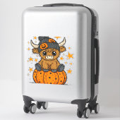 Retro Halloween Highland Koe Sticker (Koffer)