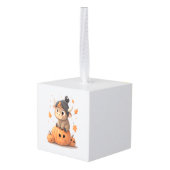 Retro Halloween Hoogland Koe 2 Decoratie (Achter hoekig)