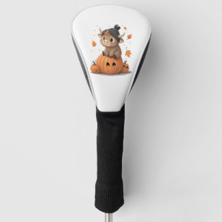 Retro Halloween Hoogland Koe 2 Golfheadcover