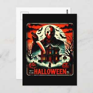 Retro Halloween Horror Night 80s Slasher Vibes Briefkaart