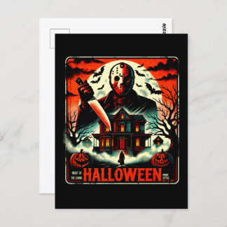Retro Halloween Horror Night 80s Slasher Vibes Briefkaart