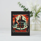 Retro Halloween Horror Night 80s Slasher Vibes Briefkaart (Staand voorkant)