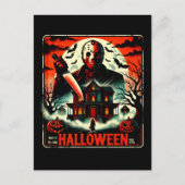 Retro Halloween Horror Night 80s Slasher Vibes Briefkaart (Voorkant)