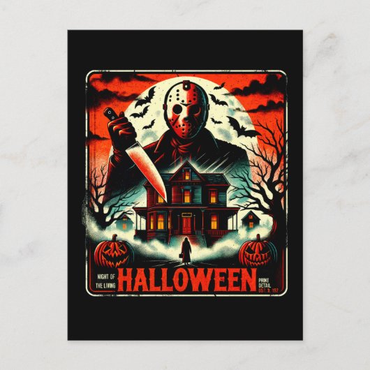 Retro Halloween Horror Night 80s Slasher Vibes Briefkaart (Voorkant)