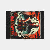 Retro Halloween Horror Night 80s Slasher Vibes Fleece Deken (Voorkant (Horizontaal))