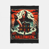 Retro Halloween Horror Night 80s Slasher Vibes Fleece Deken (Voorkant)