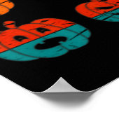 Retro Halloween Jack O Lantern Pompoen Poster (Hoek)