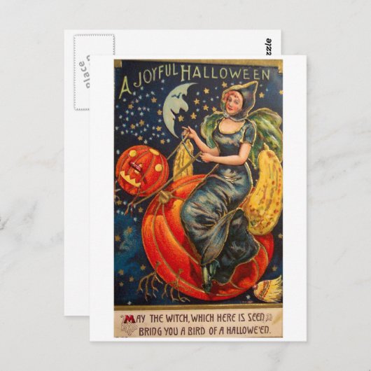 Retro Halloween Joyful Halloween Briefkaart (Voorkant / Achterkant)